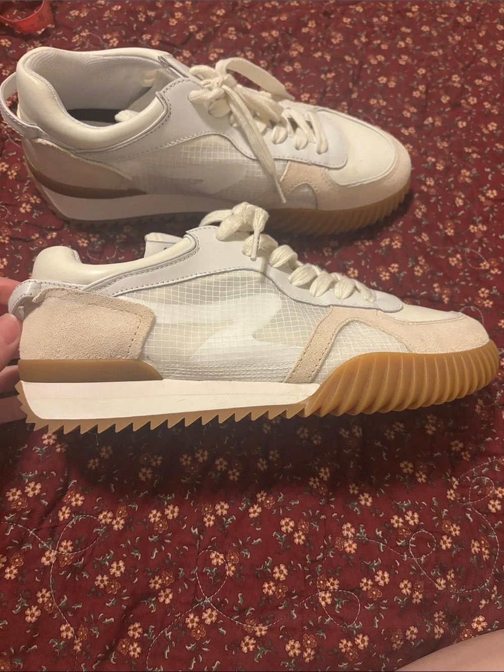 rag & bone White and Gum Low-Top Sneakers